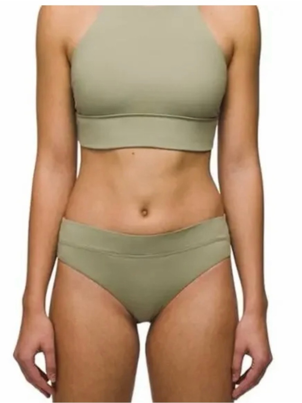 Prana Marine Street High Neck Bikini Top Sweet Agave L EUC